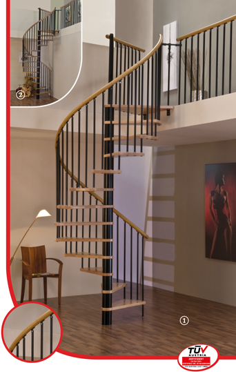 Винтовые лестницы MINKA Spiral Wood 160 бук, черный