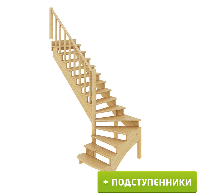 Лестница   К-001м/1 Л c подступенками сосна (6уп)